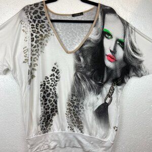 Gizia Tee shirt Art Grafic Face Sz L-XL